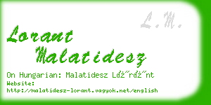 lorant malatidesz business card